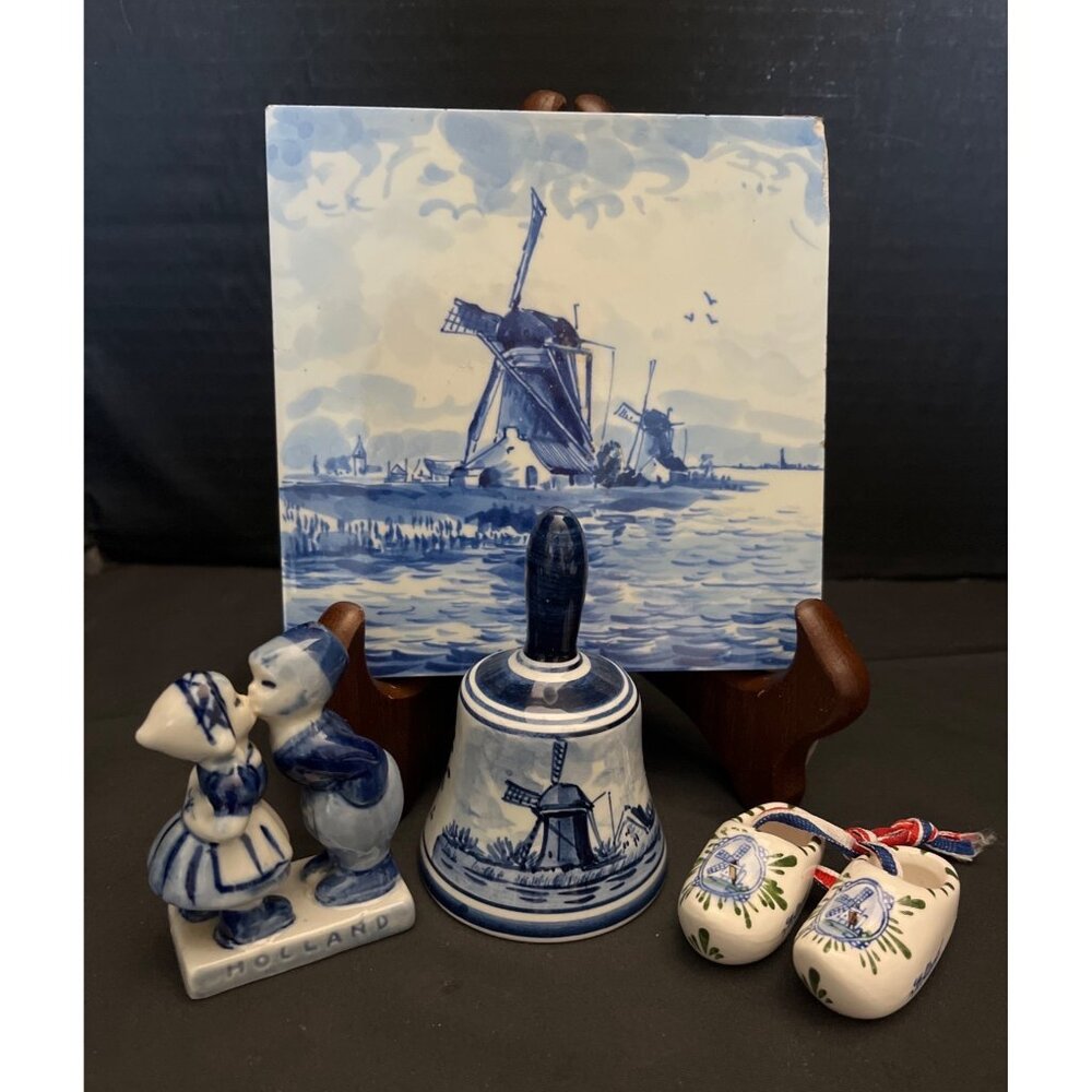 Delft Holland Miniatures & Tile Windmill Design Signed Hand Painted